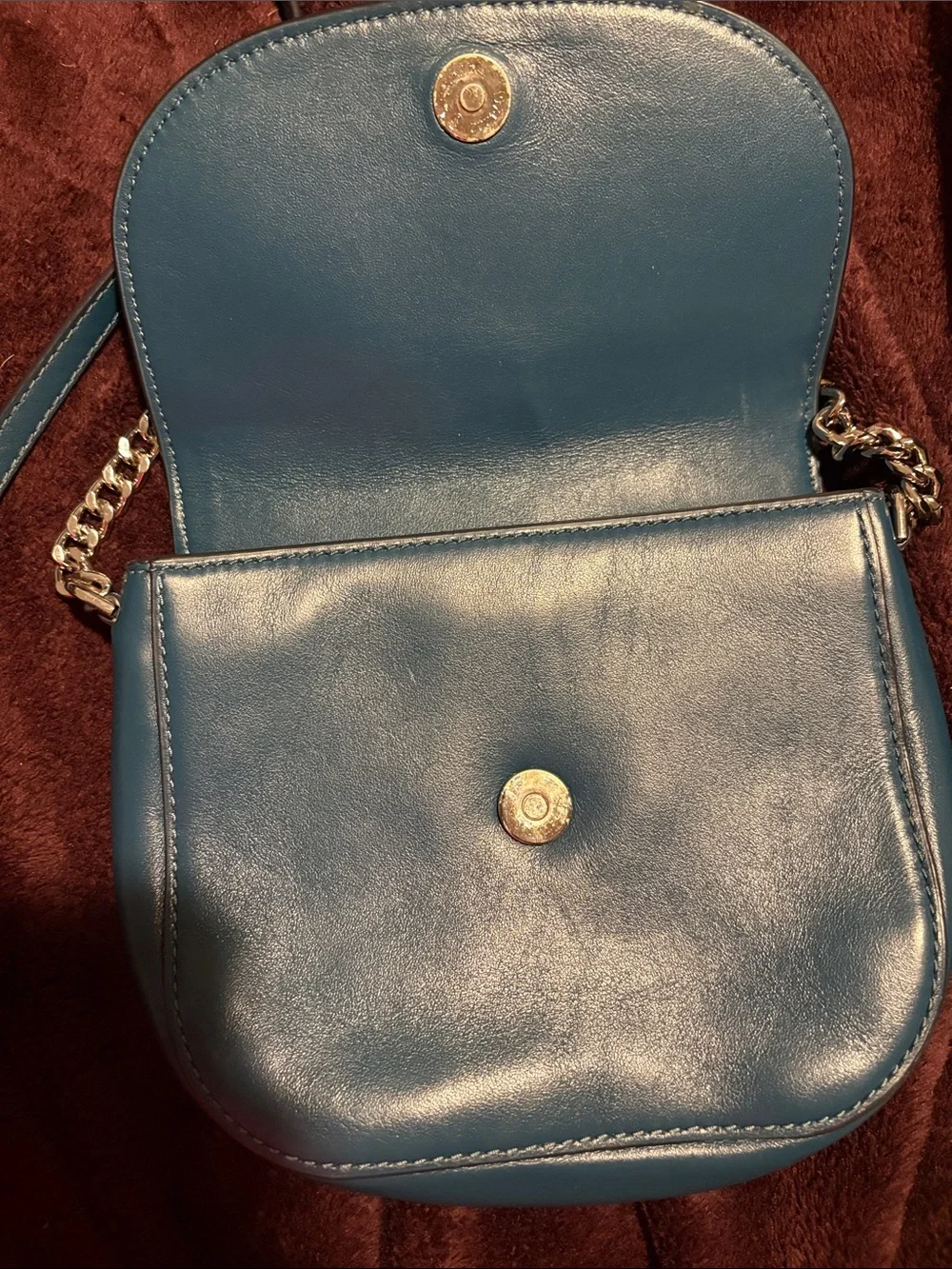 VINTAGE EUC Michael Kors Blue Leather & Suede Crossbody Bag